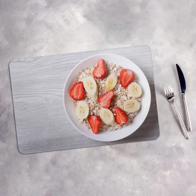 Produktbild von Tischset 6x45x30 cm + 6x10fi cm Platzset Tischmatte Platzmatte Untersetzer - Erdbeeren und Banane