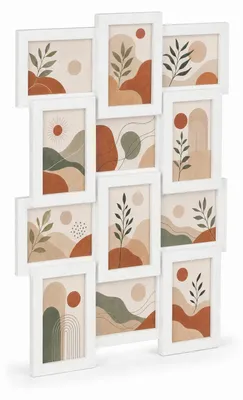 Produktbild von Bilderrahmen Collage für 12 Fotos Galerierahmen Wanddeko für Fotowand - Farbe: Weiß | Format: 10x15