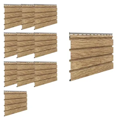 Produktbild von VILO Fronto Fassadenpaneele - PVC Fassadenverkleidung Lamellenoptik - 295x25 cm - 10 Stück - Hoingeiche