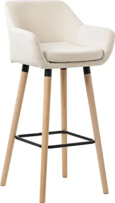 Immagine prodotto di Sedia da bar Grant - tessuto, gambe in legno naturale - Beige