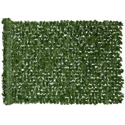 Produktbild von Outsunny Künstliche Hecke Efeu, Sichtschutz, Dekorationsrolle, 3 x 1,5 m, realistisches Laub, UV-Schutz, dunkelgrün