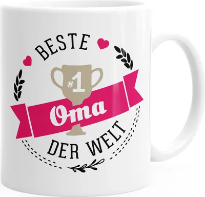 Produktbild von Kaffee-Tasse beste Oma der Welt Geschenk für Oma MoonWorks® weiß unisize