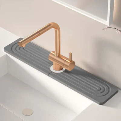 Produktbild von Spülbeckenmatte – Saugfähige Kieselgur – Dunkelgrau 40 x 10 cm