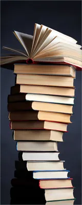 Produktbild von Wallario Poster - Bücherstapel, Kunstdruck Größe: 50 x 125 cm