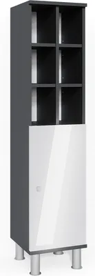 Produktbild von Vicco Midischrank Fynn, 30 x 130.6 cm große Tür, Weiß Hochglanz/Anthrazit