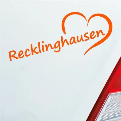 Produktbild von Auto Aufkleber Recklinghausen Herz Stadt City Liebe Love 19x8 cm Orange Sticker Heckscheibenaufkleber