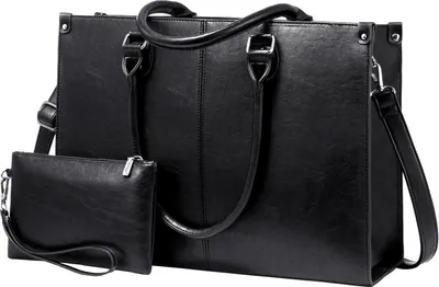 Produktbild von LOVEVOOK Laptoptasche 15.6 Zoll Schwarz Kunstleder Handtasche Umhängetasche