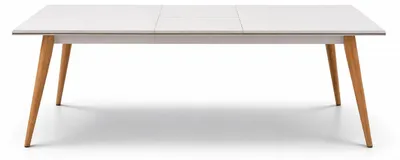 Image de Table de salle à manger blanche en bois Table de cuisine Table design Mobilier de salle à manger
