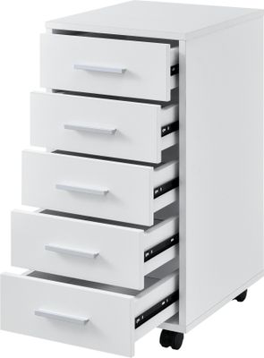 [en.casa] Rollcontainer mit 5 Schubladen