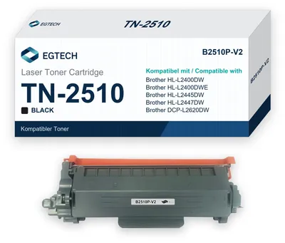 Produktbild von Toner kompatibel mit Brother TN-2510 Schwarz 1.200 S. HL-L2400DW L2400DWE
