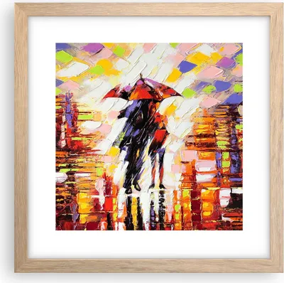 Produktbild von Gerahmtes Poster - Rahmen in heller Eiche - gehen liebhaber - 30x30 cm - Wand Bild - Wanddeko - Wandbilder - Kunstposter - Wandposter - Bilderrahmen - Bilder - Kunstdruck - Wandbild - P2NAC30x30-3527
