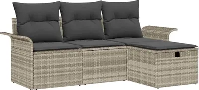 Produktbild von vidaXL Gartensofa-set 4 stk. Poly Rattan