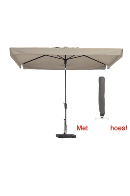 Produktbild von Madison Sonnenschirm rechteckig Ecru 300 x 200 cm mit Schutzhülle | Neigbarer rechteckiger Sonnenschirm Madison Delos | 100 % Polyestergewebe