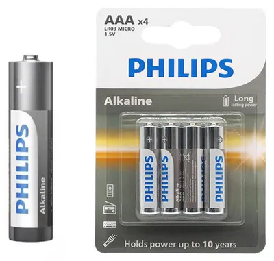 Zdjęcie produktu dla Philips LR03A4B/10, Jednorazowa bateria, AAA, Alkaliczny, 1,5 V, 4 szt., 5 lat(a)