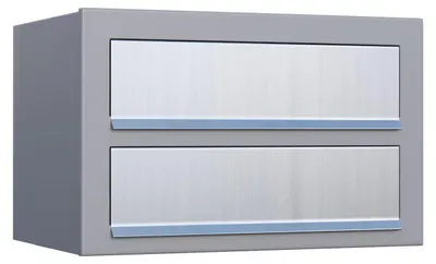 Produktbild von Wandbriefkasten Cube for Two in Grau Metallic mit Edelstahlklappe