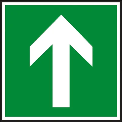 Produktbild von Evakuierungsschild „Richtung Fluchtweg“ – 150×150 mm, photolumineszierend