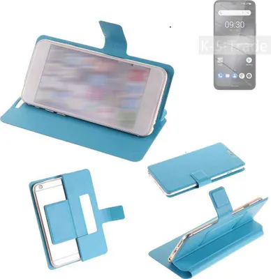 Produktbild von K-S-Trade Schutzhülle Handyhülle kompatibel mit Gigaset GS5 Lite Flip cover Handy case Smartphone Klapphülle blau