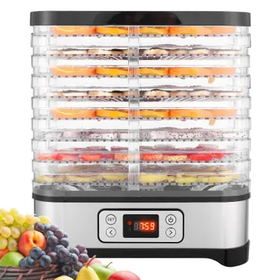Produktbild von Dörrautomat 400W, Dörrgerät mit LCD Display 8 Etagen Obsttrockner, Gemüsetrockne
