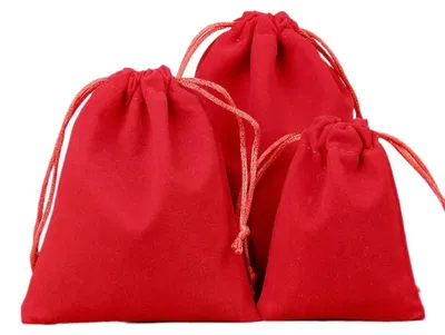 Immagine prodotto di Set di 12 sacchetti in velluto rosso per gioielli