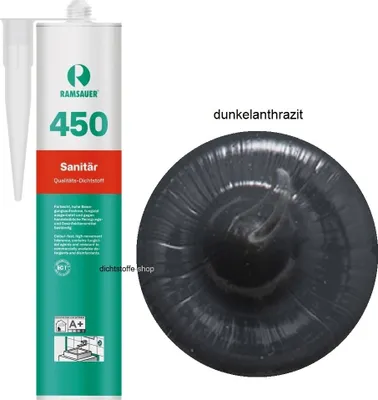 Produktbild von Ramsauer 450 Sanitär 1K Silikon Dichtstoff 310ml Kartusche dunkelanthrazit