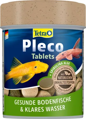 Produktbild von Tetra Pleco Tablets – Nährstoffreiches Fischfutter für alle pflanzenfressenden Bodenfische (z.B. Welse), 275 Tabletten Dose