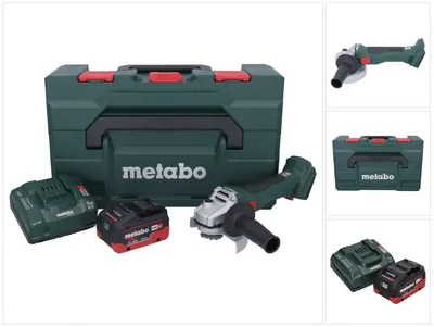 Obrázok produktu pre Metabo W 18 L BL 9-125 Akumulátorová uhlová brúska 18 V 125 mm bez kefiek + 1x batéria 8,0 Ah + nabíjačka + metaBOX