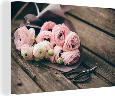 Produktbild von OneMillionCanvasses® - Leinwandbilder - 140x90 cm, Ein Blumenstrauß zum Valentinstag, Wandbilder Kunstdruck Wanddekoration - Foto auf Leinwand - Gemälde auf Holzrahmen