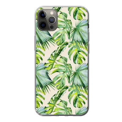 Produktbild von MuchoWow® Handyhülle Schutzhülle Hülle für iPhone 13 Pro Max Blätter - Muster - Monstera Silikon Softcase Handy Hülle - Mobiltelefon