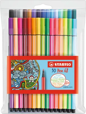 Produktbild von Premium-Filzstift - STABILO Pen 68 - 30er Pack - mit verschiedenen Farben inklusive 6 Neonfarben