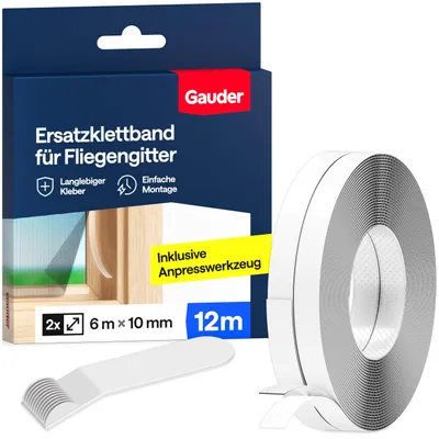 Produktbild von GAUDER Klettband selbstklebend für Fliegengitter, extra stark (12 Meter)