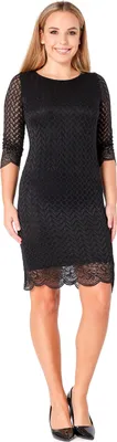 Produktbild von Bellivalini Cocktailkleid Damen kurz elegant Kleid aus Spitze mit kurze Ärmel BLV50-101 (Schwarz, L)