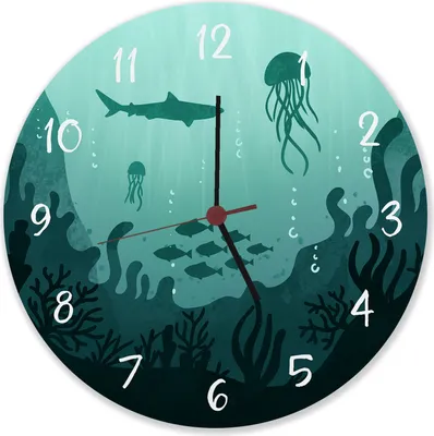 Produktbild von Unterwasserwelt Wanduhr aus Alu