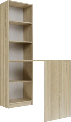 Produktbild von CDF Schreibtisch mit Bücherregal R50 | Farbe: Eiche Sonoma | Ideal für Büro, Arbeitszimmer, Kinder- und Jugendzimmer