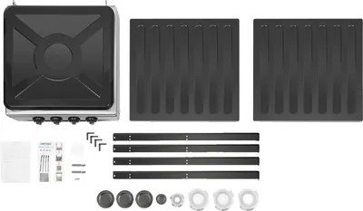 Immagine prodotto di Fornello a gas, 4 fuochi, design portatile, nero