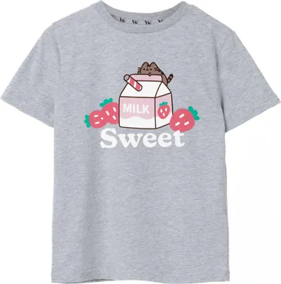 Produktbild von Pusheen - "Sweet Sips" T-Shirt für Mädchen NS7717 (158-164) (Grau meliert)