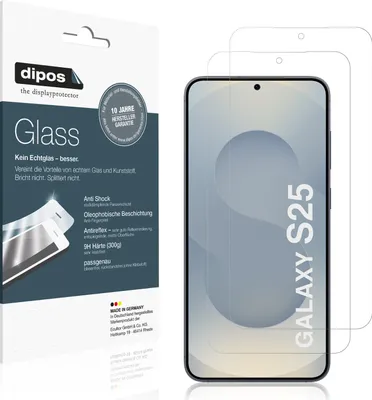 Produktbild von 2x Schutzfolie für Samsung Galaxy S25 matt - Anti-Shock 9H Folie dipos Glass Kunststoffglas
