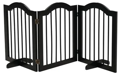 Produktbild von Absperrgitter Hund 3-teilig 154x61cm mit Tür Schwarz, für Haustiere