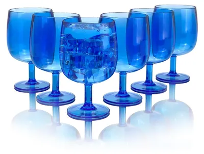 Image de Lot de 6 verres à vin en plastique réutilisables, sans BPA