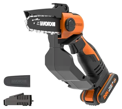 Produktbild von WORX WG324E, 12 cm, 1,092 mm, 6,7 m/s, 76,2 / 10 mm (3 / 10"), Schwarz, Orange, Akku