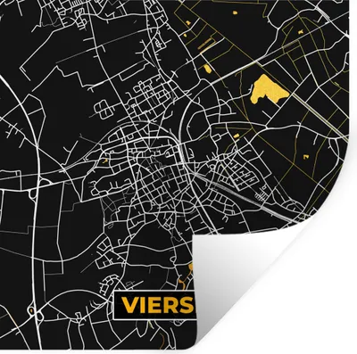 Produktbild von MuchoWow® Wandtattoo Wandsticker Wandaufkleber Viersen - Gold - Stadtplan - Karte - Deutschland 100x100 cm Selbstklebend und Repositionierbar - Wierderverwendbar - Selbstklebend