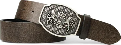 Produktbild von Trachtengürtel Echtleder Bayern-Schnalle, Wappen und Löwen, FRONHOFER Tracht