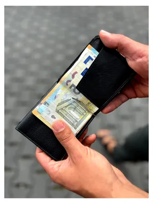 Produktbild von Dollar Clip Geldscheinklammer Geldklammer Money Clip Echt-Leder, schwarz Special Edition