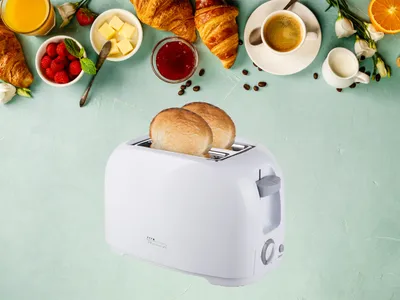 Produktbild von TriStar BR-1013 Toaster - 2 Scheibe(n) - Weiß - Kunststoff - Drehregler - 800 W - 135 x 33 mm