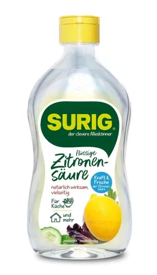 Produktbild von SURIG Zitronensäure 390ml - Dein Alleskönner für Küche und Haushalt
