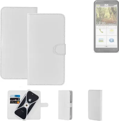 Produktbild von K-S-Trade Handy Hülle Schutz Hülle kompatibel mit Emporia Smart.3 Cover Case Bookstyle Bumper weiß 1x
