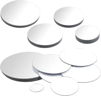 Produktbild von Acrylspiegel rund selbstklebend, 50 Stück, 4 Größen, für Dekoration