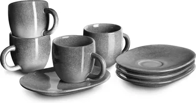 Produktbild von SPRINGLANE Espressotasse mit Untertasse Misty Cliff 4er-Set, Steingutv