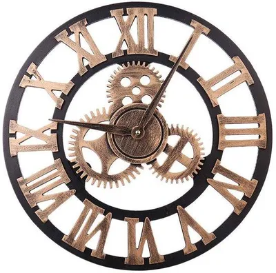 Produktbild von Schwarze runde Metallwanduhr 45CM batteriebetrieben