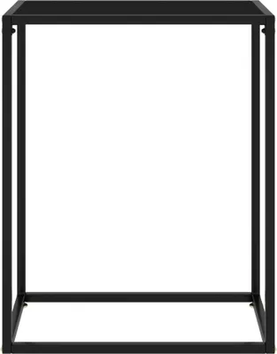 A black metal side table, shown in a studio shot against a white background.