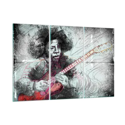 Produktbild von Bilder auf glas - Lied Gitarre Künstler Instrument - 165x110cm - Glasbilder - Wandbilder - Kunstdruck - Wanddekoration aus Glas - Glas Bilder - Wandbild auf Glas - GCE165x110-2559